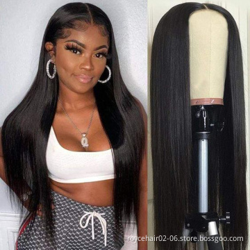 100% Brazilian Human Hair Wigs Vendor, Braided Straight Hair Cuticle Aligned Transparent 13x4 Lace Front Wig With Baby Hair